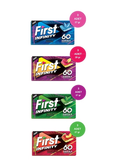 First 60 Dakika Sakız Çeşitleri 27gr - 12 Adet