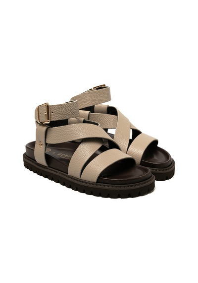 Terlik Kadın Zaha Embossed G106324 Genuins Leathertaupe Leathertaupe