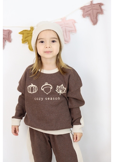 Miababy Cozy Nakış Baskılı 3lü Takım Kahverengi