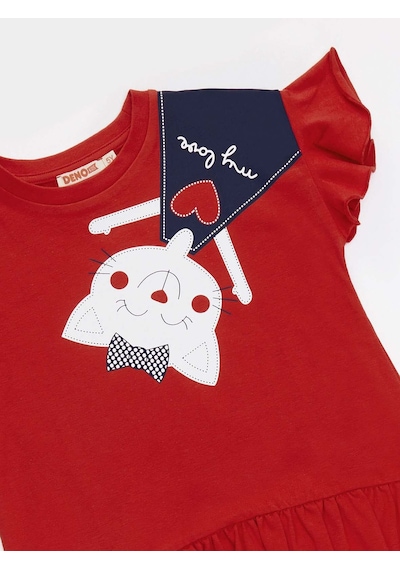 Yaramaz Kedi Kız Çocuk T-shirt Tayt Takım