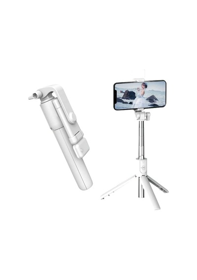 R1s Selfie Çubuğu Led Işıklı Bluetooth Kumandalı Özçekim Sopası Yatay Dikey Kullanılabilen Tripod