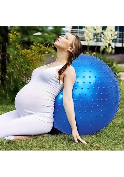 Pilates Topu 65 Cm Dikenli Yüzey Pompalı Mavi, Tek Ebat, Pltsmavia, Mavi