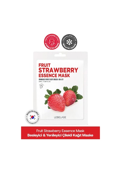 Lebelage Çilekli Kağıt Maske Lebelage Fruit Strawberry Essence Mask