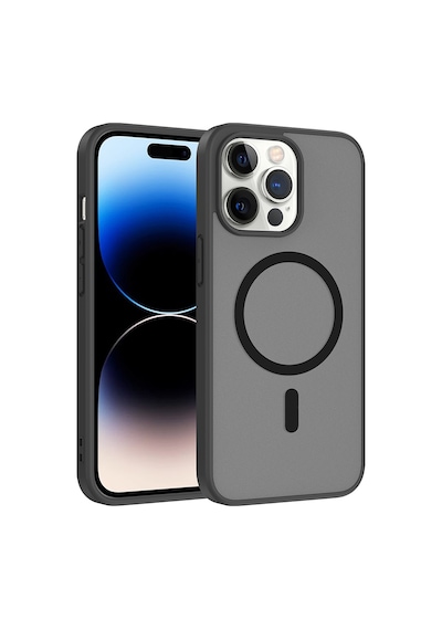 Zore Apple iPhone Uyumlu 14 Pro Max Kılıf M-safe Şarj Özellikli Zore Babet Kapak - Siyah