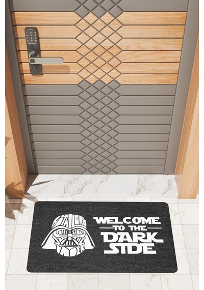 Rugmood Modern Dijtal Baskı Siyah Welcome Dark Stde Kapı Önü Paspası Çok Renkli