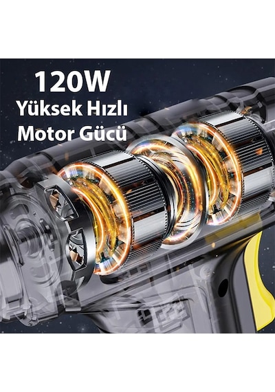 Ally 120W Kablosuz Basınç Göstergeli Mini Hava Pompası Kompresör