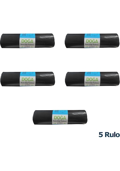 Ecoplast Doğa Jumbo Boy Siyah Çöp Torbası Poşeti Siyah 5 x 10'lu 80 x 110 CM