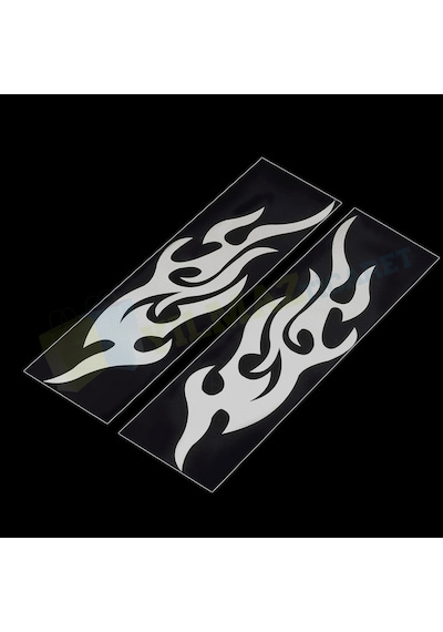 Araba Yan Ayna Motosiklet Alev Oto Sticker Etiket Yapıştırma 2 Ad