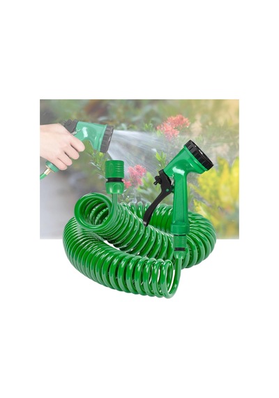 15 Metre Su Hortumu - Spiral - Fonksiyonel - Hafif Yeşil Yeşil