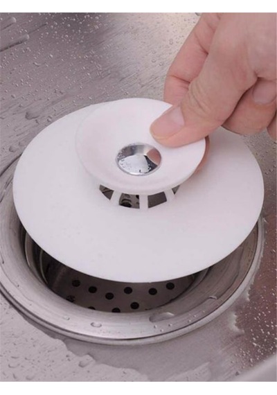 Silikon Lavabo Evye Süzgeci Tıkaç Saç Tutucu Gider Koruyucu Banyo Mutfak 9 cm