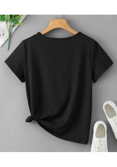 Kozia Outdoors Malkoçbey Baskisiz V Yaka Oversize Unisex Basic T-shirt SIYAH
