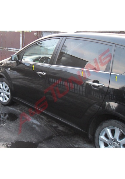 Toyota Uyumlu verso Krom Cam Çıtası Tk 2004-2009 6Prç Paslanmaz Çelik N11.3888