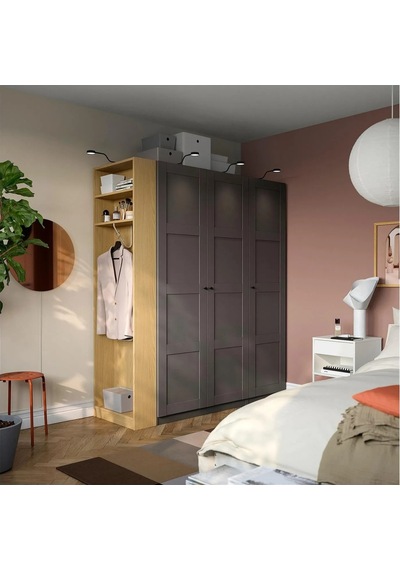 Ikea Koyu Gri Fonksiyonel Kapaklı Gardırop 170x60x201 Cm