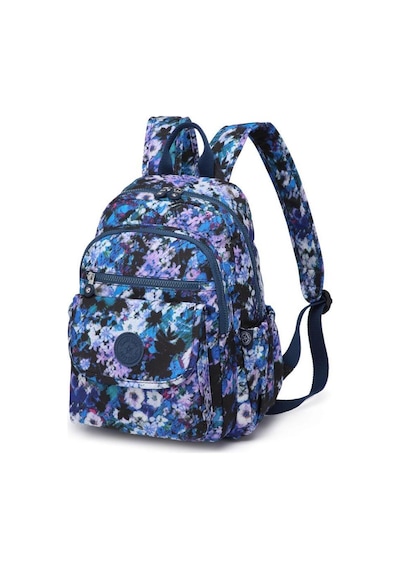 Orta Boy Kadın Sırt Çantası Smart Bags Krinkıl Kumaş 1187 Mavi Print