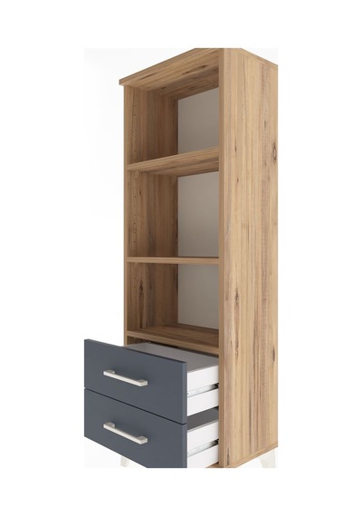Arges Dolap 3 Raflı 2 Çekmeceli 44x30x134 Çam-antrasit Atlas Çam