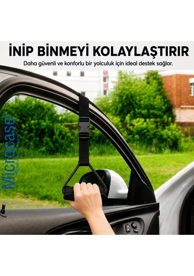 Microcase Çok Amaçlı Uzunluk Ayarlanabilir Otobüs Oto Araç Yaşlı Çocuk Spor Vb İçin Yumuşak El Tutacağı Destek Padi 2 Adet Al5609 Siyah