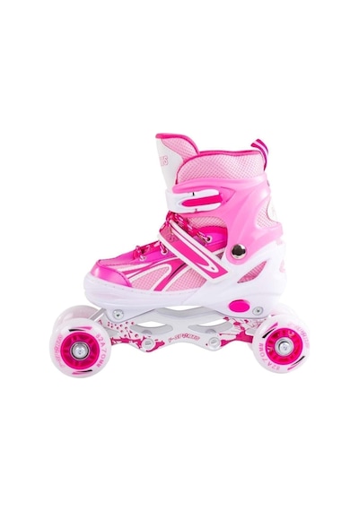 F-sports Pembe Ayarlabilir 2+2 Işıklı Metal Alıştırma Pateni Çanta Pembe