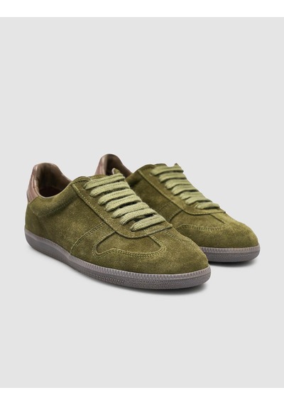 %100 Hakiki Süet Deri Haki Kadın Sneaker Haki