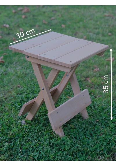 Açılır Kapanır Ahşap Tabure 35 Cm Şık Ve Dayanıklı Natural