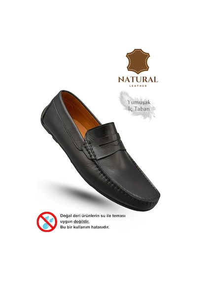Sermoda Erkek Loafer - Hakiki Deri Rok Loafer Erkek Ayakkabı Siyah