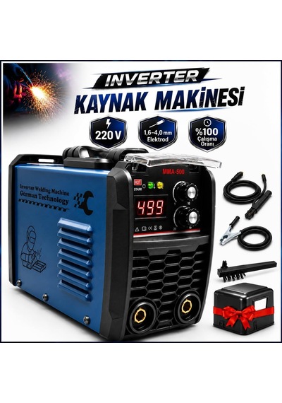 İnverter Kaynak Makinesi 220 V 220 A Dijital Ekranlı 1,6-4,0 Mm Elektrod Uyumlu Portatif Kaynak Seti
