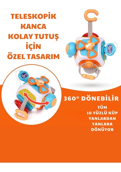 Ucuzuna Bak Oyuncak Montessori Duyusal Eğitici Öğretici Eğlendirici 10'U 1 Arada Aktivite Oyuncağı +18 Ay