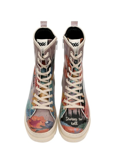 Kadın Vegan Deri Çok Renkli Fermuarlı Uzun Bot - Stories To Tell Tasarım Multicolor