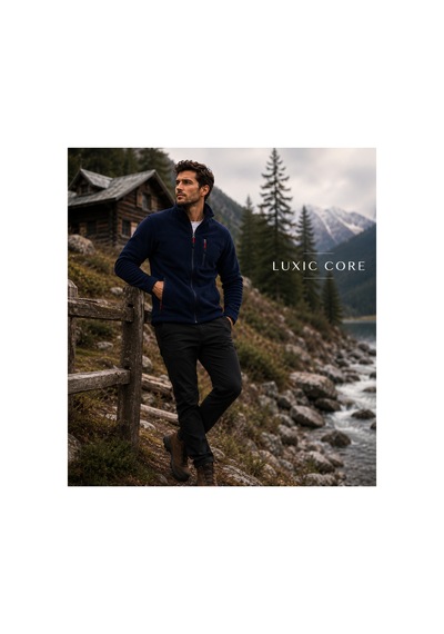 Luxıc Core Unisex Lacivert Polar Ceket Fermuarlı Soğuk Havalara Uygun, Rahat Ve Şık Tasarım