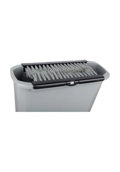 Vantuzlu Tabak Yıkama Fırçası, Plastik, Gri, 29.7x13x21 Cm, 3 Litre Hacimli, Su Tasarruflu Bulaşık Yıkama Kabı, Vakumlu Ayaklı Siyah