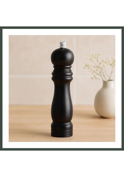 Bezos Siyah Ahşap Tuz Ve Baharat Öğütücü - Büyük Ø4.5 Cm X 19.5 Cm Nhr