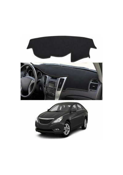 Hyundai - Sonata 2007-2012 Uyumlu Torpido Koruma Kılıfı - Siyah Şeritli