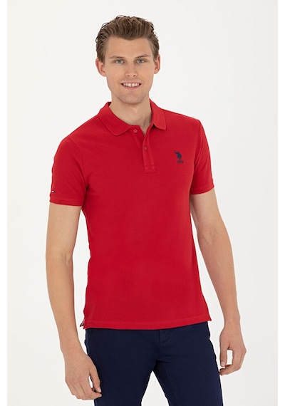 U.S. Polo Assn. Erkek Saks Basic Polo Yaka Tişört 50263238-vr045 Kırmızı