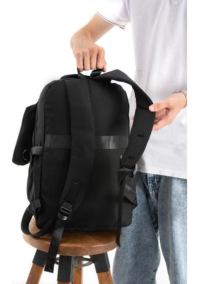 Ventis Unisex Kalemlikli 2'li Set Okul Çantası Lise Ortaokul Sırt Çantası 43 30 Cm Çok Cepli Vnt7-f Siyah