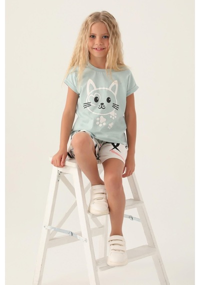 Roly Poly 3397 Cat Kız Çocuk Şort Takım 001