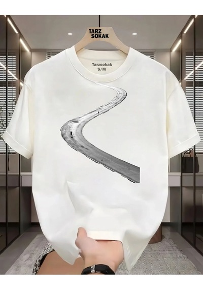 Startmore Unisex Uznu İnce Bir Yoldayım T-shirt Beyaz
