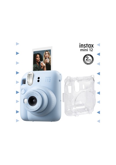 Fujifilm Instax Mini 12 Fotoğraf Makinesi + Şeffaf Kılıf Seti Mavi