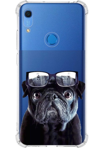 Huawei Y6s Uyumlu Köpek 3 Baskılı Şeffaf Köşe Korumalı Antişok Kılıf