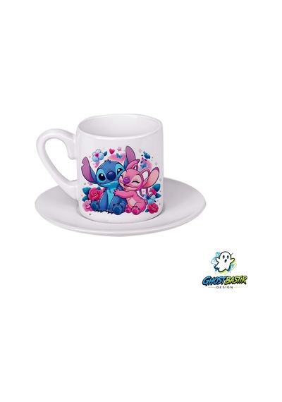 Stitch Türk Kahvesi Fincanı 0174 Beyaz