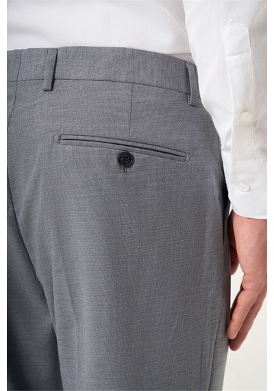 İmza Gri Yan Cep Filafil Desen Comfort Fit Esnek Pantolon 1003260153 Koyu Gri