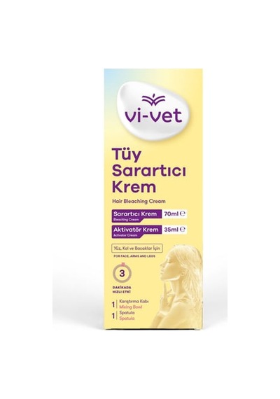 Vivet Tüy Sarartıcı Krem 70 Ml + 35 Ml + Karıştırma Kabı + Spatula 16'li Paket