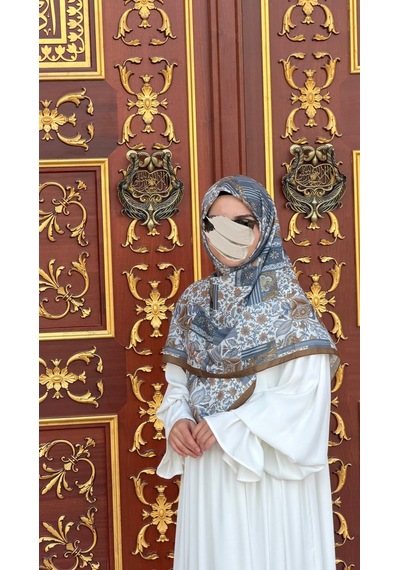 Qalortex Scarf Pamuklu Piraye Desen Eşarp - Pas