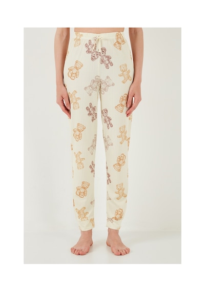 Lela Regular Fit Kısa Kollu Bayan Pijama Takımı 65740104 Bej