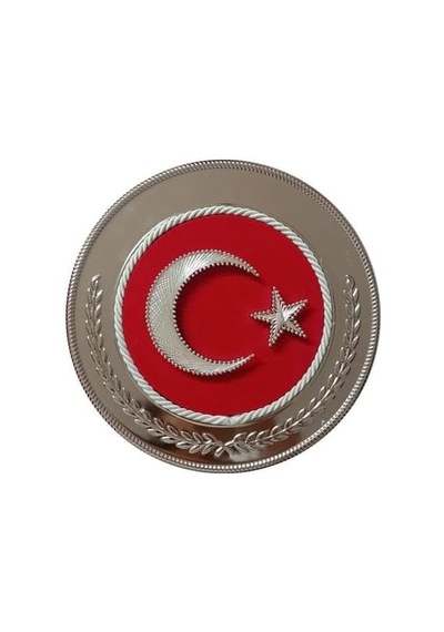 Ayyıldız Türk Bayraklı Filografi İşlemeli Metal Tabak Plaket Kadife Kutulu Gumus Genel