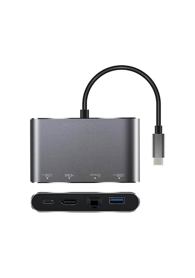 Type C To 4K Hdmi, Usb 3.0, Rj45 Gigabit Ethernet Çevirici Kablo (551664304)