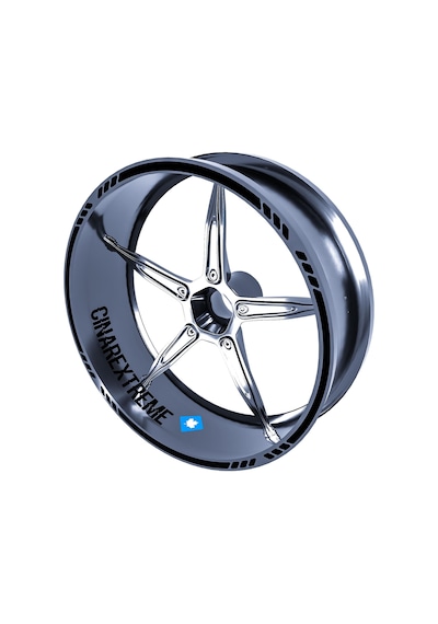Moto Rider 4'lü Sticker Seti Jet Siyah İç Dış Jant Şeridi Kask Ve Çamurluk Çınar Extreme