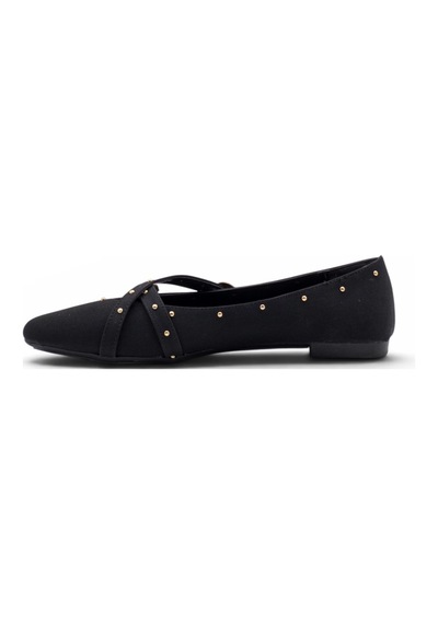 Shoes 0007 Zımba Detaylı Kadın Babet siyah