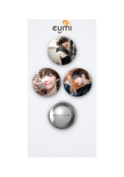 Bts J-hope Hoseok Rozet 3'lü Metal Rozet Seti 58mm İğneli Buton Çanta Yaka Rozeti Çok Renkli