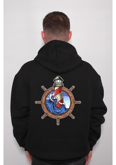 Dümen Deniz Feneri Kaptan Captain Sweatshirt Unisex Kapüşonlu Hoodie 001