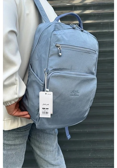 Just Polo Kadın İthal Klinkır Kumaş Şık Ve Lüks Sırt Çantası Shopper Mavi