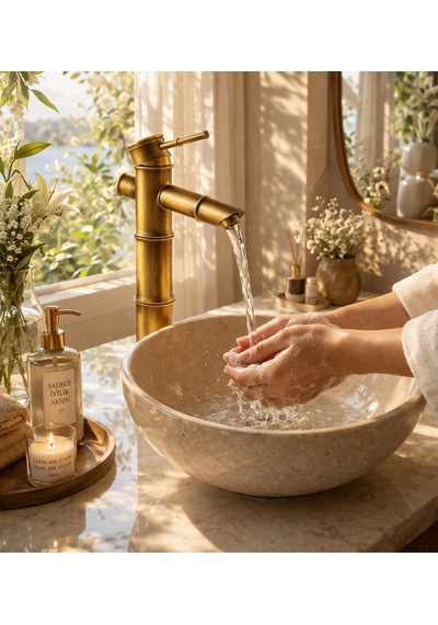 Lüks Banyo Lavabo Bataryası Pirinç Gövde Çanak Lavabo Uyumlu Modern Tasarım Musluk Antik Eskitme